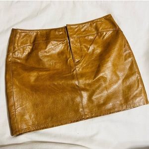 GAP LEATHER Light Brown Lined Skirt • 10
